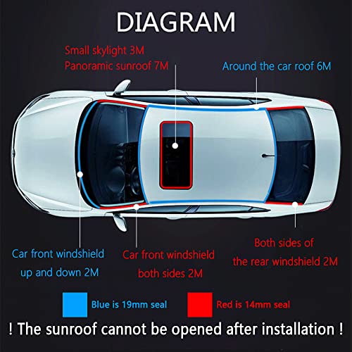 Cuttable T-Car Sunroof Cover Seal Rubber Trim,Dust Proof&Weather Stripping for Windshield,Tailgate Adhesive Rubber Seal Strip (30mm×16Ft) - color: 30mm×16Ft