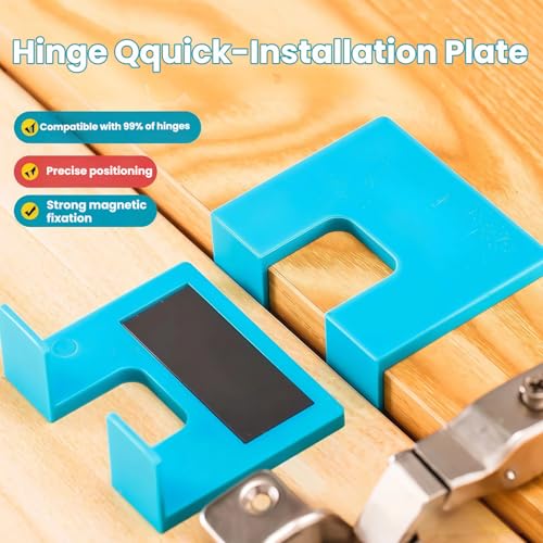 The Easy Hinge Mate - Your Quick Fix for Door Installation, Quick Setup Door Hinge Installation Jig with Locking & No-Drill Guide, Adjustable Template for Hinges on Doors Jambs Cabinets