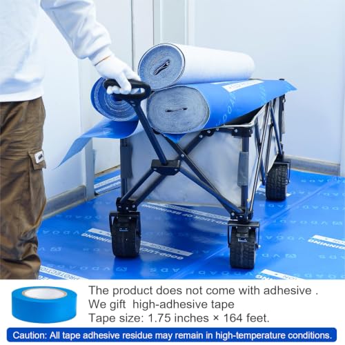 39" x 100'Heavy-Duty Temporary Floor Protection Roll Construction & Renovation for Tile Protectors for Hardwood Floors Tairs Carpet Paint Proof Painting Flooring Protection Film Covering Longtime