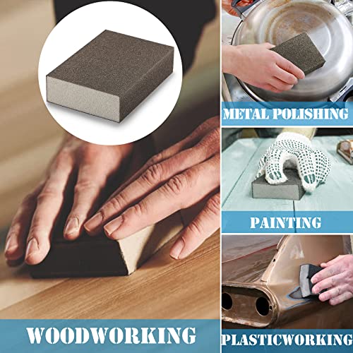 8Pcs 180 Grit Sanding Blocks, Jamiikury Fine Sanding Sponge Washable and Reusable, Wet Dry Sandpaper Sponge for Wood Metal FurniturePaint and Drywall - size: 180 Grits