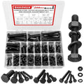 244PCS Hex Head Nuts and Bolts Assortment Kit, M10 M8 M6 M5 M4 M3 Metric Bolt Assortment, Screws and Nuts, Metric Bolt Kit, Grade 8.8 Alloy Steel Black Bolts and Nuts Kit with Lock & Flat Washers - size: B. M3 M4 M5 M6 M8 M10