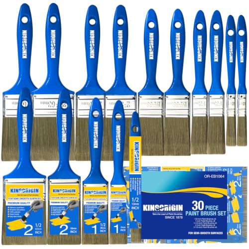 King Origin Paint Brush Set 30 Pack Paint Brushes 0.5" 1" 1.5" 2" 2.5" - color: 30 Pack, Multi-size
