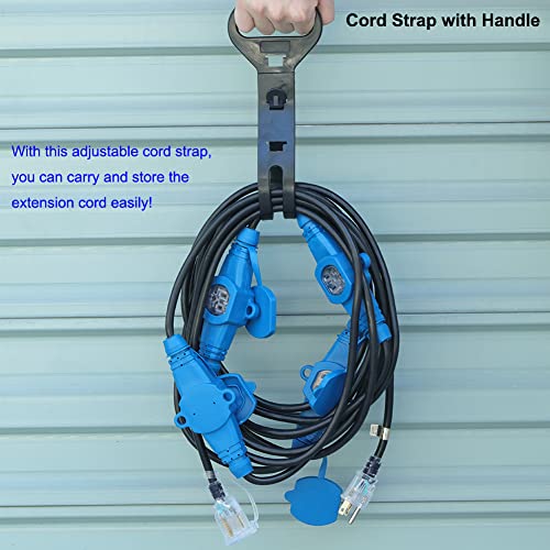 65 Feet Multi Outlet Extension Cord 12 Gauge 13 Nema 5-15R Outlets - size: 12 Gauge 65FT 13 Outlets