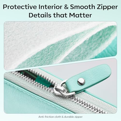FAMILIFE Stainless Steel Manicure Set 11-in-1 Professional Nail Clipper Kit | Portable Leather Travel Case, Pedicure & Grooming Tools for Fingernails & Toenails, Luxury Gift for Men & Women, Mint Green - color: Mint Green