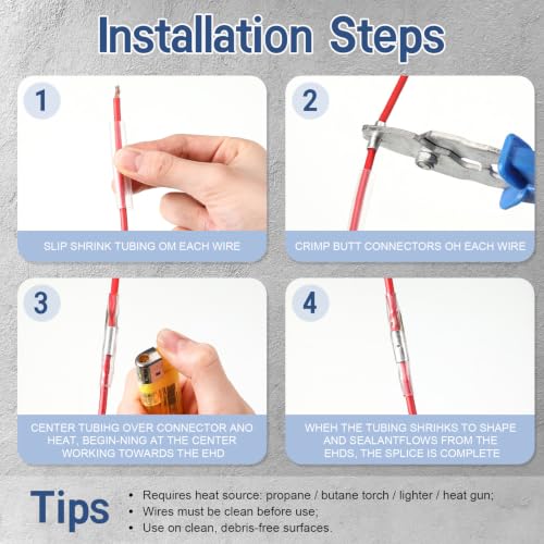 Tallew Well Pump Wire Submersible Pump Wiring Splice Kit with 3 Copper Connectors 10 Clear Heat Shrink Tubing Splice Kit for #10#12#14 Awg Waterproof Underground Burial and Extension Cord Repair