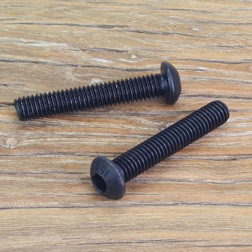 25 Pieces M6 x 35mm Button Head Socket Cap Screws, Thread Pitch 1.0mm, Sutemribor M6 Black Screws, 10.9 Grade Alloy Steel, Black Oxide Finish, Fully Threaded - size: M6 x 35mm, style: Button Head