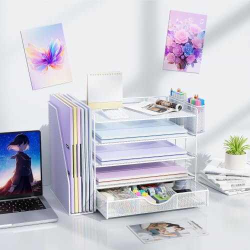 gianotter 5-Tier Desk Organizer with Drawers and File Holders - color: White, size: 5T
