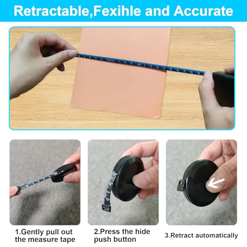 4 Pack Tape Measure Retractable Measuring for Body Fabric Sewing Tailor Cloth Knitting Craft Measurements, 60-Inch Soft Measuring Tape Double Scales Rulers for Body Weight