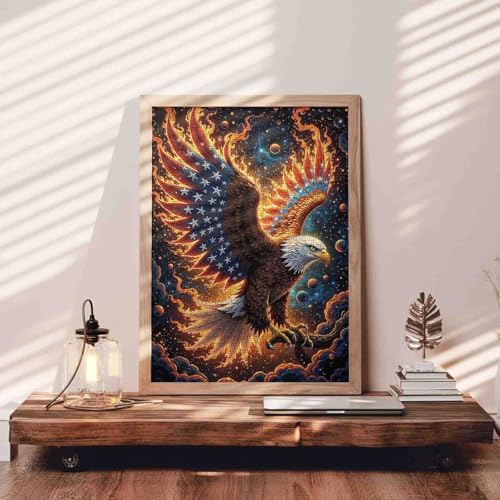 American Flag Eagle Jigsaw Puzzles for Adults 1000 Pieces 4th of July Jigsaw Puzzle for Family Activity Games Patriotic Bald Eagle Art Puzzles Independence Day Art 19.7 x 27.6 Inch - color: American Flag-17