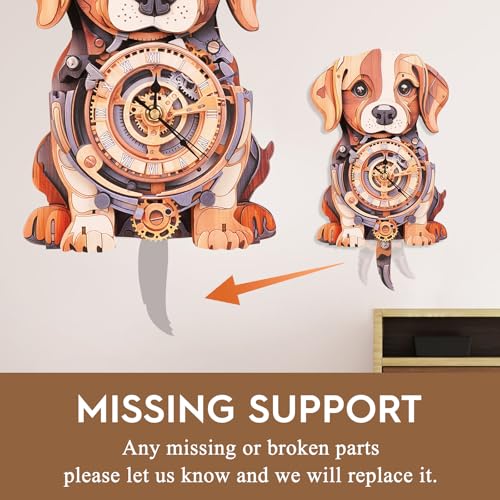 3D Wooden Puzzles for Adults-Beagle Clock Puzzle-Adult Crafts - color: Beagle Clock