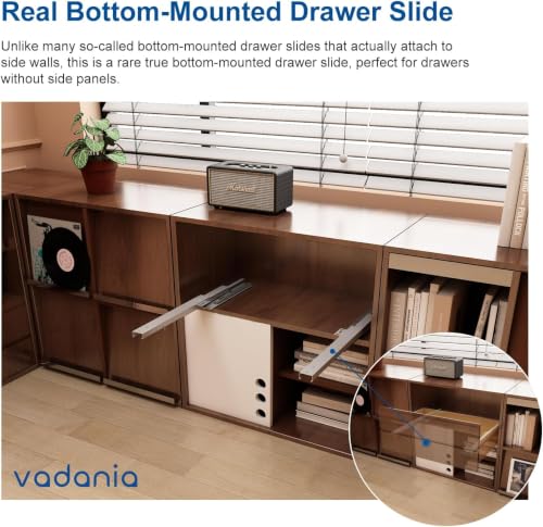 VADANIA #BF54 18" Undermount Drawer Slide, Push to Open - size: 18 Inch, style: Push to Open