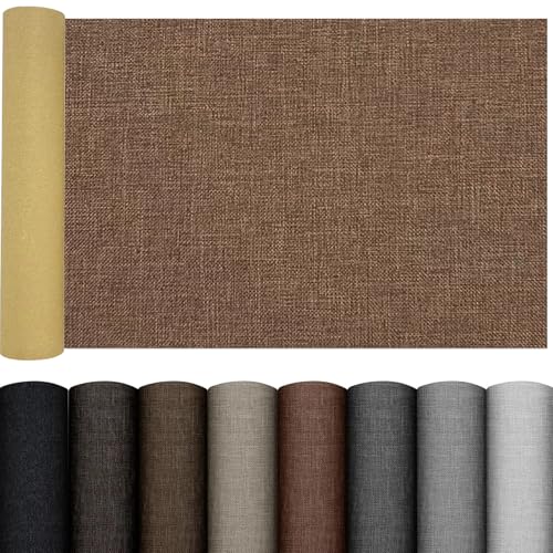 Linen Repair Patch Large 16X40 Inches Self-Adhesive Linen Fabric Patch for Furniture and Sofa, Couch Fabric Patch (Brown, 16X40) - color: Brown