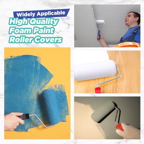Nuenen 40 Pcs Mini Foam Paint Roller Covers, High Density for Walls, 4 Inch