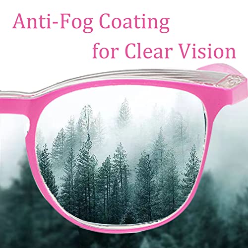 Safety Glasses for Men Women, Anti Fog Safety Goggles Comfortable Blue Light Blocking UV Protective Adult Nurse - color: Square Pink 1pack