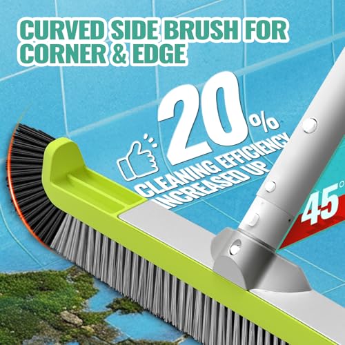 18" Pool Brush Head - Scrub Brush, Curved Ends, Fits Φ1.25” Poles - color: Black & Gray