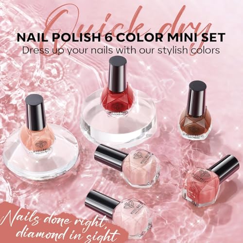 modelones Jelly Nail Polish, 6 Colors Quick Dry Nude Pink Nail Polish Set - color: A0 Jelly Pink