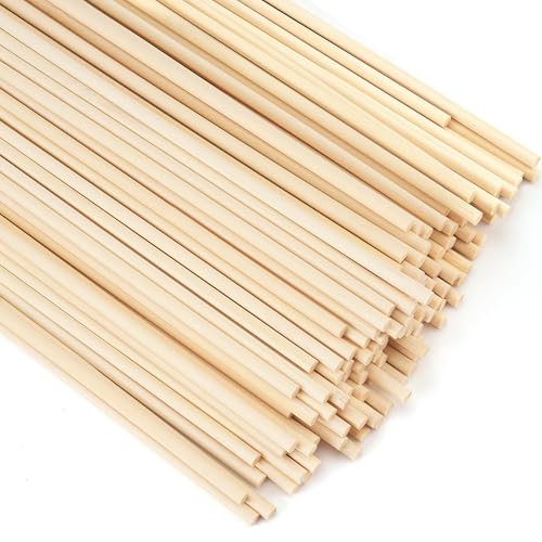 200Pcs Wooden Dowel Rods,1/4 x 12 Inch Precut Wooden Rod Sticks - size: 1/4" x 12"