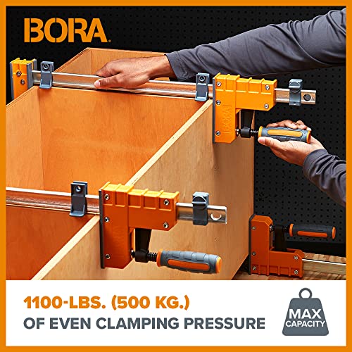 Bora 18" Parallel Clamp Set, 2 Pack of Woodworking Clamps with Rock-Solid, Even Pressure, 571118T, Rustic Brown - size: 18"