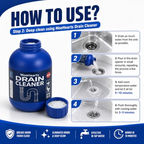 Drain Cleaner for Hair Clog, Controls Odors Sink Cleaner 1PCS - size: 1PCS