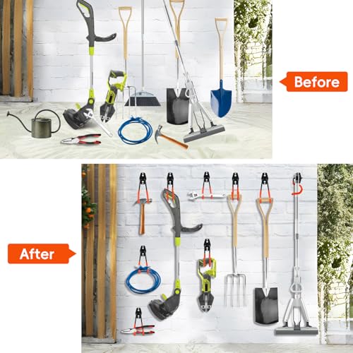 Garage Storage Hooks, Wall Mount Hooks 12 Pack Orange