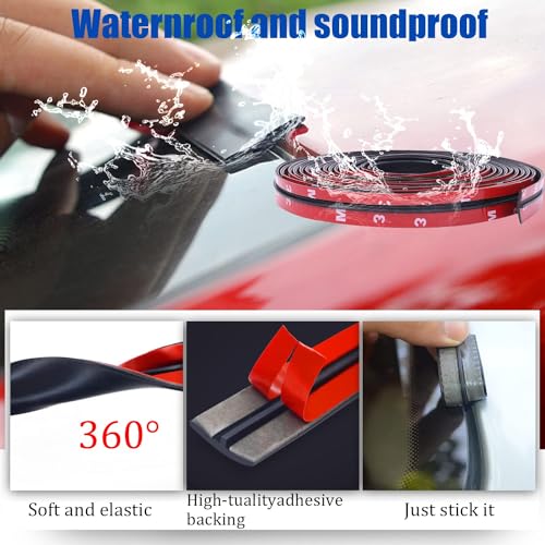 1PC Weather Stripping Door Seal Strip, Rubber Car Door Seal Strip, T-Shape Windshield Seal, Black,(16FT,0.75INCH) - color: Black-16FT/0.75INCH