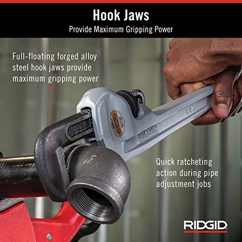 RIDGID 31100 Model 818 Aluminum Straight Pipe Wrench, 18-inch Plumbing Wrench - size: 18", style: Pipe Wrench