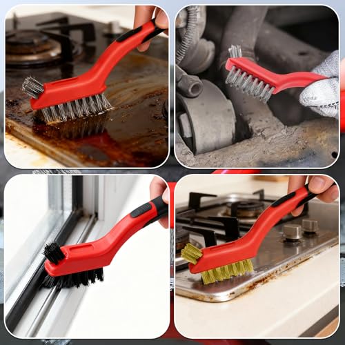 6-Piece Wire Gap Brush Set Dual Single Head Abrasive Brushes Home Workshop Industrial Multi-Purpose Wire Brush Kit