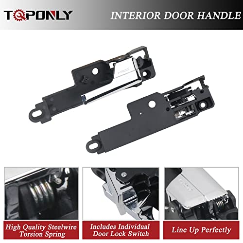 TQPONLY Front/Rear Interior Door Handle Left & Right Side (4 Pcs) Compatible with 2006-2012 Ford Fusion,2007-2012 Lincoin MKZ,2006 Lincoin Zephyr,2006-2012 Mercury Milan - color: Front/Rear LH&RH