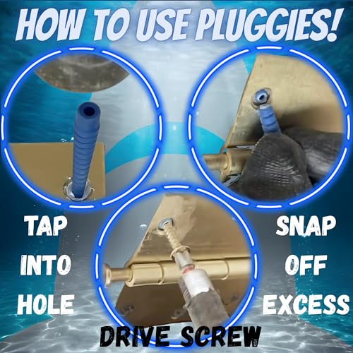 Pluggies Stripped Screw Hole Repair Kit – Wood Screw Hole Fix for Cabinet Hinges, Doors & Furniture – Heavy Duty Wall & Wood Anchors – Made in USA – 24 Pack