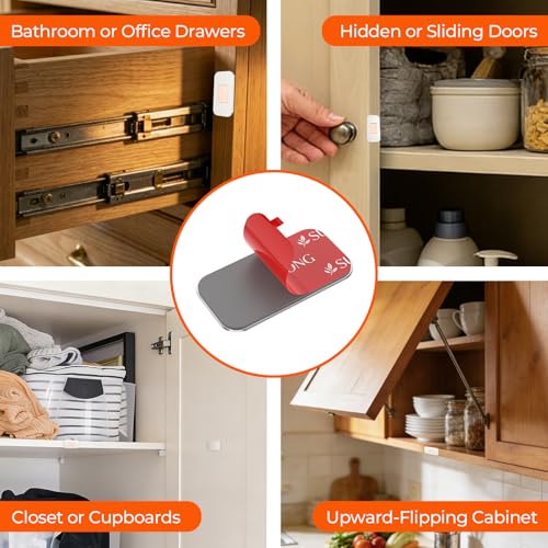 8 Pack Cabinet Magnets for Closure, Black, No Drill Ultra-Thin - color: Black, size: 8 Pack
