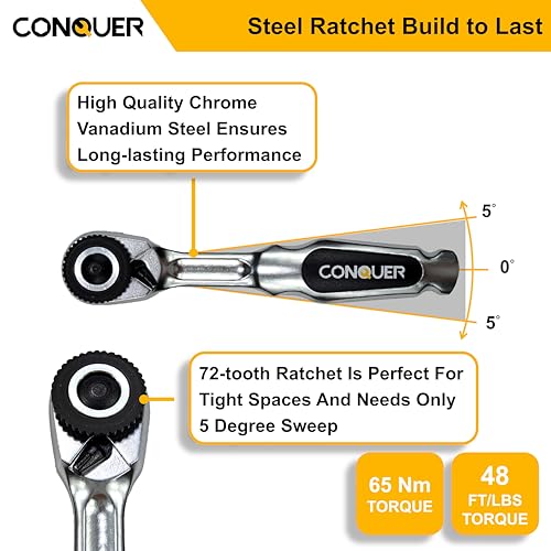 CONQUER 22pc Mini Ratchet Screwdriver Set, 1/4" Right Angle Phillips Kit - style: 22 PC Mini Ratchet set