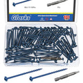 Glarks 100pcs #8 x 2-1/2’’ Pocket Hole Screws with Square Drill Bit Kit, Blue Coated Square Drive Wood Screws, Washer Head Coarse Thread Screw for Woodworking, Furniture - size: 100pcs 8x2-1/2