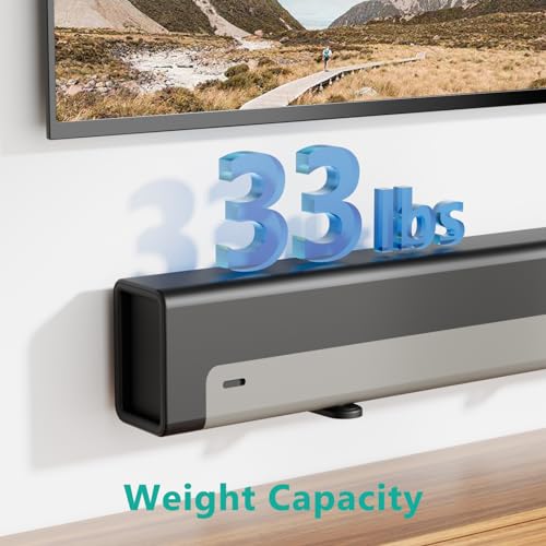 WALI Center Channel Speaker Wall Mount, Universal Soundbar Wall Mount Bracket Hold up to 33 lbs, Arms Extend from 5.1 inch (SLK203), Black - size: 5.1 inch