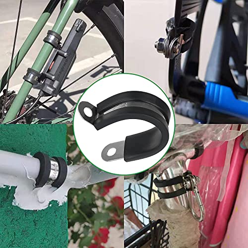 OURU 5/8 Inch Cable Clamps, Rubber Coated Insulated Clamps, 20pcs, 16mm - size: 20pcs - 5/8"