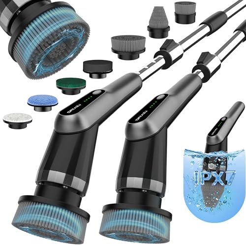 Dreazu Pro Electric Spin Scrubber, 10‑in‑1 Shower Scrubber for Bathroom - color: Metalgray