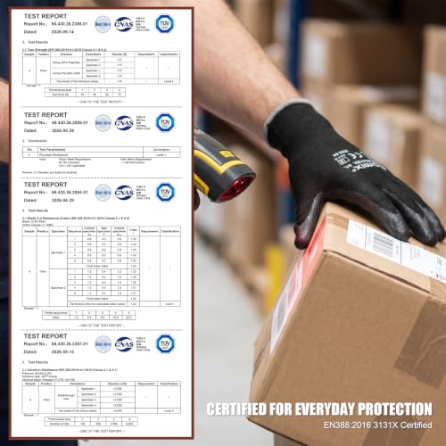 Comix PU Coated Work Gloves for Men & Women, 12 Pairs Bulk Pack, Grip - size: X-Large
