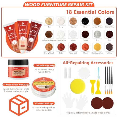 Wood Furniture Repair Kit, 18 Colors Wood Filler Putty Touch Up Paint - size: 32PCS