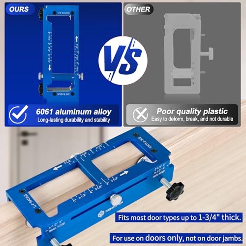 Door Hinge Jig, Door Hinge Template Kit for Router, Blue One - style: Blue One