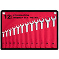 12-Piece Metric Combination Wrench Set in Roll-up Pouch, Non-Skip Sizes 8mm - 19mm | Chrome Vanadium Steel with Mirror Finish | Ideal for General Household, Garage Workshop, Auto Repairs and Much More - size: 12-Piece Metric Set