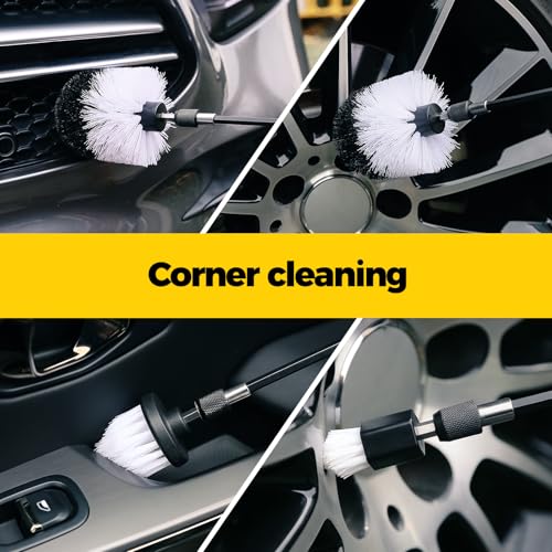 Holikme 7Pack Drill Brush Set with Extension for Car & Home Cleaning
