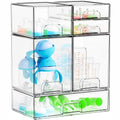 Yieach 6 Set Clear Baby Bottle Organizer for Countertop,BPA FREE Bottle Station Organizer for Breast Pump Parts,Pacifier and Baby Accessories,Stackable Drawers for Bathroom,Cabinet,Pantry Organization - style: 6 PACK