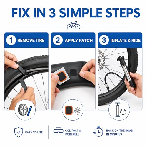 ANGORA BRANDS Bike Tire Repair Kit – All-in-One Bicycle Repair Kit with Pump, Multi Tool & Tire Levers, Portable Emergency Bike Tool Kit for Road, Mountain & Hybrid Bikes