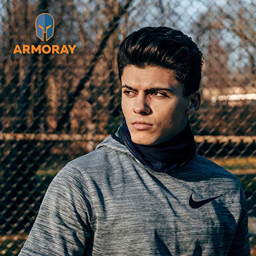 ARMORAY Neck Gaiter Face Mask - 4 Pack Reusable & Washable Cloth Face Cover - color: Black + Gray (4 Pack)