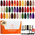 modelones Gel Nail Polish Changing Glitter 20 Colors Primer Top Base Coat - color: A0- Colors Changing Colors