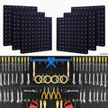 Peg Board, 6Pcs Pegboard Wall Organizer Panels Black Pegboard Wall Mount, ABS Pegboard for Home, Craft Room, Garage, Kitchen, Workshop, Tool Organization, 10 * 10in Peg Boards. (No Hooks and Bins). - size: Black Peg Board- 6Pcs