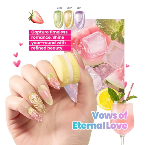 Beetles Bubbly Mixology Cat Eye Gel Nail Polish Set, 8 Colors Pastel Gel - color: 0-0-0-Bubbly Mixology