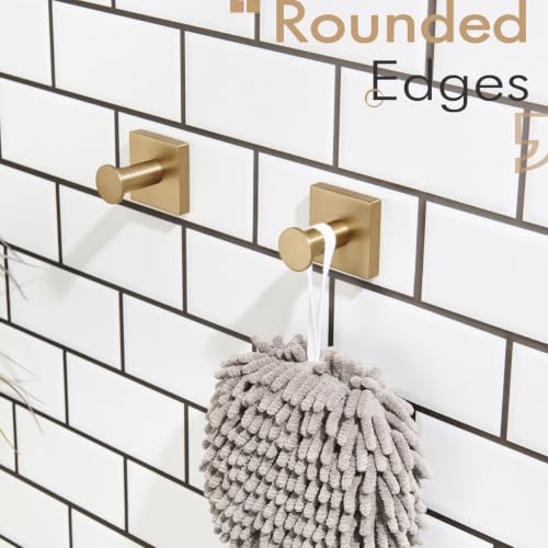 KOKOSIRI Robe Hooks Bath Towel Hooks for Wall Closet Kitchen Hanging Towels Bathroom Hardware Champagne Bronze Stainless Steel 2 Pack, B1016CPG-P2 - color: Champagne Bronze, size: 2 Pack