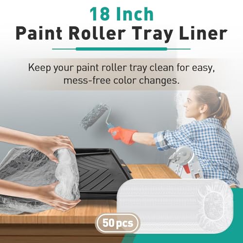 50 Pcs Paint Tray Liners Disposable - 18 Inch Paint Roller Tray Liner - size: 18 Inch