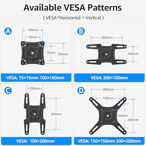 MOUNTUP Full Motion TV Wall Mount for Most 14-42 Inch LED LCD Flat Screen TVs & Monitors, Swivel Tilt Extension Rotation Wall Mount TV Bracket with Articulating Arm, Max VESA 200x200mm, up to 44 lbs - size: for 14-42 Inch TV,Full Motion Wall Mount TV