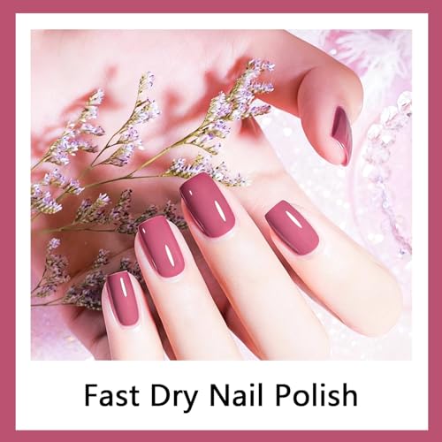 OpenLive 16.5ml Dark Pink Nail Polish Large Volume Quick Drying Nail Polish, Fast Drying and Long Lasting Color Nail Art DIY Home Manicure Gift for Women - color: Dark Pink